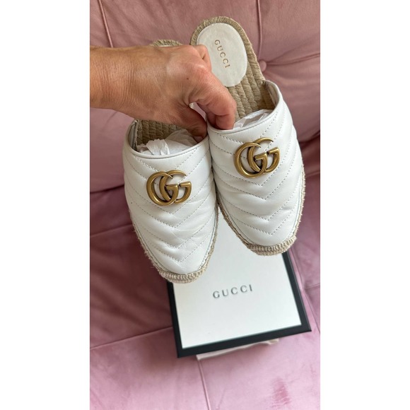 Gucci GG Marmont Matelasse White Espadrilles - Picture 14 of 16
